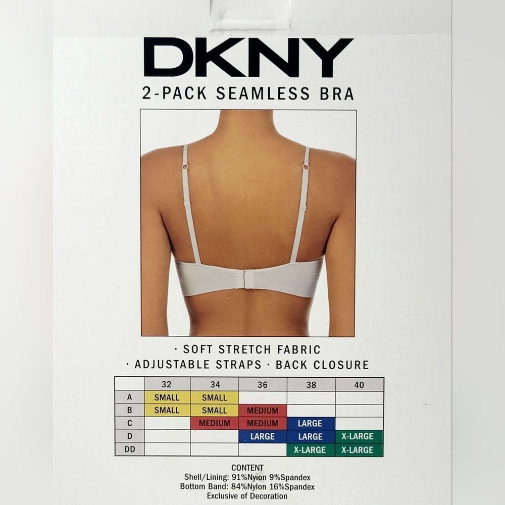 (Lot of 9) DKNY 2pk Seamless Bra Soft Stretch Back Close Adjustable Ink/Aluminum - Picture 8 of 9